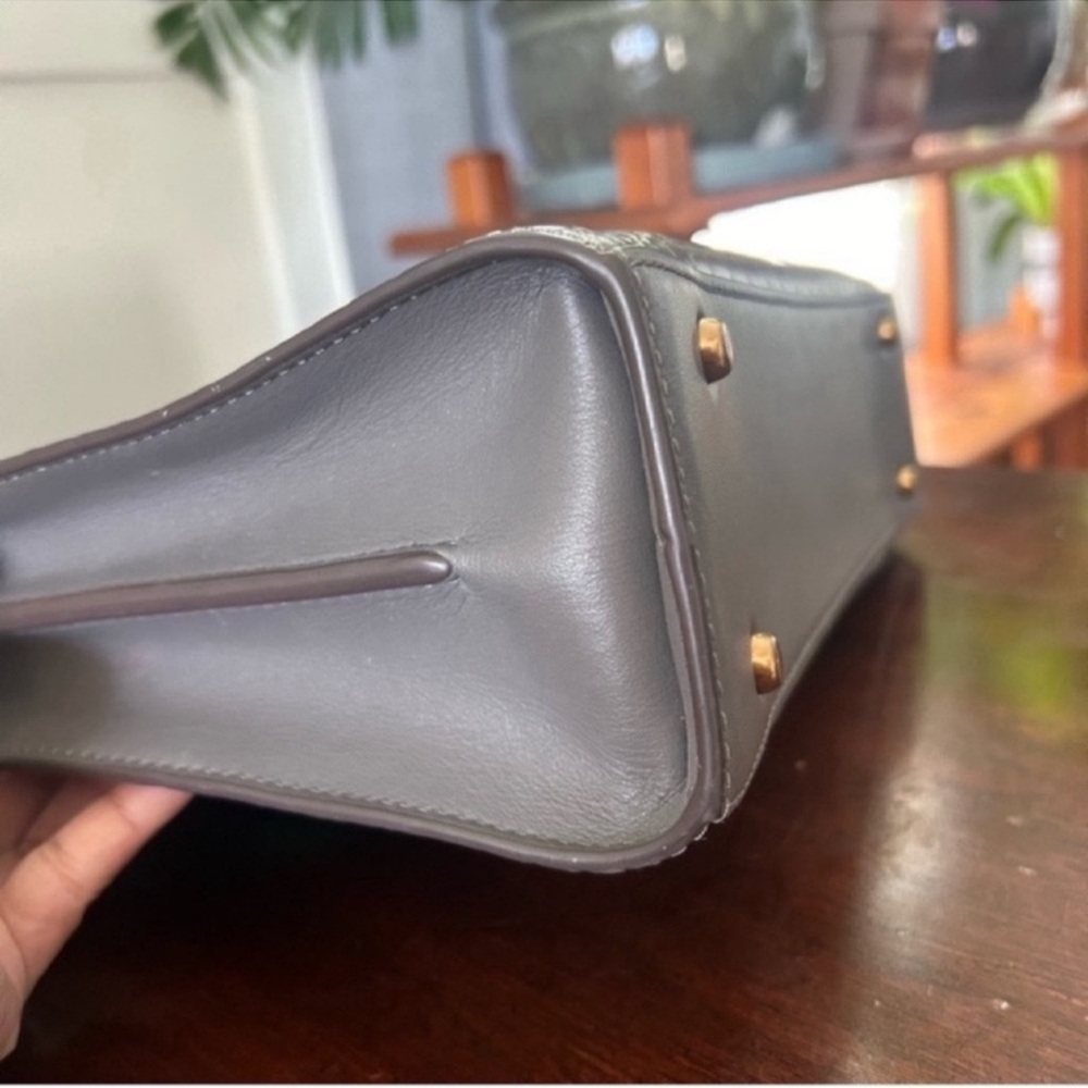 Tory Burch Gray Croc-Embossed Satchel - Picture 5 of 13